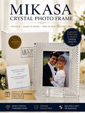 Vintage Mikasa Japan Crystal Glass Photo Frame 4x3 New in Box